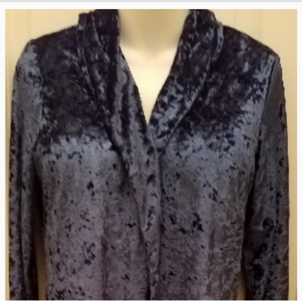 Blue Crushed Velvet Duster 5πrated Size 2XL in - Picture 3 of 7